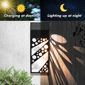 Solar Fence Lights, 6 Pack Waterproof Solar Wall Lights with RGB & Warm White Mode, Lighting Decorative Garden Lights with Auto On/Off, Perfect for Fence, Backyard, Garden, Front Door, Patio.