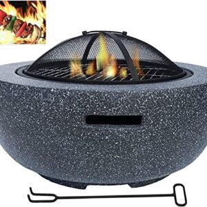 LEAYAN Garden Fire Pit Grill Bowl Grill Barbecue Rack Backyard Patio Garden Fireplace Grill Bowl Outdoor Fire Pit Table Outdoor Heaters & Fire Pits with Grill Grate for Heating