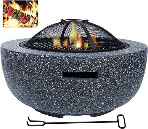 LEAYAN Garden Fire Pit Grill Bowl Grill Barbecue Rack Backyard Patio Garden Fireplace Grill Bowl Outdoor Fire Pit Table Outdoor Heaters & Fire Pits with Grill Grate for Heating