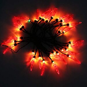 BeHiller 23FT 50LED Garden Solar Christmas Lights Outdoor, Red Chili Pepper String Lights-Waterproof LED Kitchen Christmas Solar Decorative Lights for Tree, Lawn, Patio, Yard, Home, Party, Porch Decor