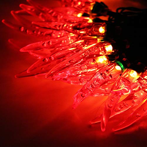 BeHiller 23FT 50LED Garden Solar Christmas Lights Outdoor, Red Chili Pepper String Lights-Waterproof LED Kitchen Christmas Solar Decorative Lights for Tree, Lawn, Patio, Yard, Home, Party, Porch Decor