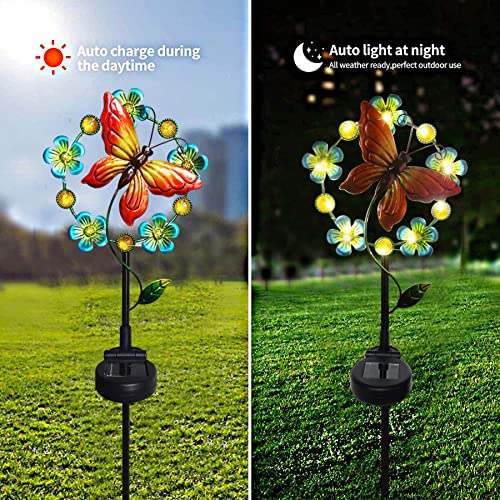 TSTGEE Solar Butterfly Lights Outdoor Yard Decorations Outdoor Flowers Solar Stake Lights Butterflies Outdoor Lights Waterproof for Garden Yard Lawn Patio Pathway(2 Pack)