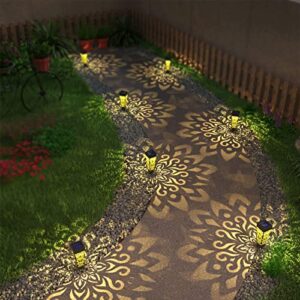 Gardsee 8 Pack Solar Lights Outdoor Garden Decorative Solar Garden Lights with Warm Light Waterproof Plastic Solar Pathway Landscape Lights for Path Patio Backyard Walkway Yard Garden Decor