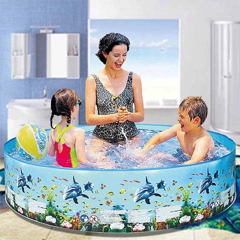 4ft-8ft Family Swimming Pool Garden Outdoor Summer Kids Paddling Pools No Inflation Pool 152 * 25cm/0.9