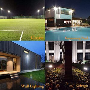 OHLUX LED Flood Lights Outdoor, 6000lumen Superbright, 60W IP66 Waterproof for Security Lights, Exterior Lights, Garden, Patio, Playground, Basketball Court 4 Pack Black