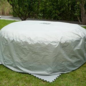 Shatchi B0302925 Mspa 6 Person Hot Tub Cover Cap Outdoor Garden Patio Furniture Swimming Pool Dustproof Waterproof Heat-Resistant UV Protection Overall Spa Safety Protector, 6Person-215 x 70Cm, Grey