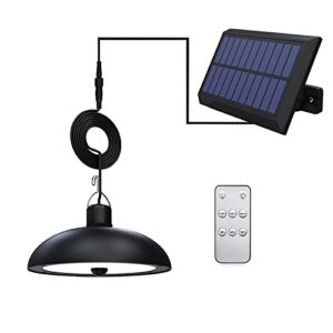 solar shed light with remote control, 78 led solar pendant light, 4 lighting modes waterproof outdoor indoor hanging lamp for home, garden, patio, barn (motion sensor, dusk to dawn