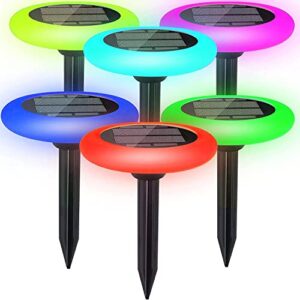 brightright – colorize colorful pathway solar light (6 lights) decorative weatherproof auto on/off outdoor lights – decorate your garden, landscape, patio, pool, yard with ultra-bright led light