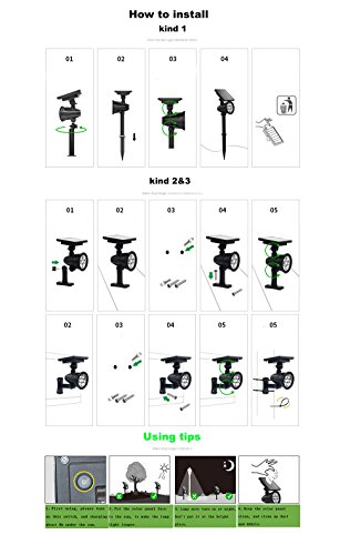 Suneng Power Solar Spot Lights Outdoor Color Change Remote Control Landscape Tree Spotlights Waterproof Security LED for Garden Lawn Yard Step Walkway Pathway Auto on/Off