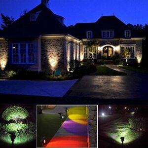 Suneng Power Solar Spot Lights Outdoor Color Change Remote Control Landscape Tree Spotlights Waterproof Security LED for Garden Lawn Yard Step Walkway Pathway Auto on/Off