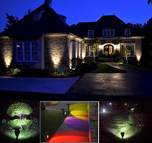 Suneng Power Solar Spot Lights Outdoor Color Change Remote Control Landscape Tree Spotlights Waterproof Security LED for Garden Lawn Yard Step Walkway Pathway Auto on/Off