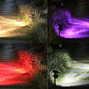 Suneng Power Solar Spot Lights Outdoor Color Change Remote Control Landscape Tree Spotlights Waterproof Security LED for Garden Lawn Yard Step Walkway Pathway Auto on/Off