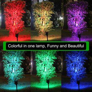 Suneng Power Solar Spot Lights Outdoor Color Change Remote Control Landscape Tree Spotlights Waterproof Security LED for Garden Lawn Yard Step Walkway Pathway Auto on/Off