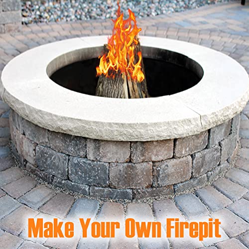Simond Store Portable Fire Pit Ring Liner, 48 Inch Diameter 12 Inch Height 2 mm Thick Heavy Duty Steel Round Fire Pit Insert for Outdoor Garden Patio Camping Bonfire