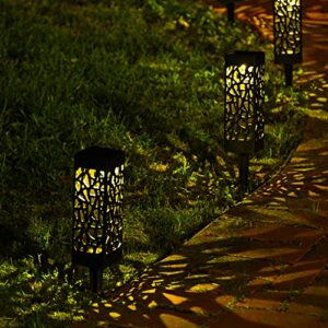 Lumabase Solar Powered Pathway/Tabletop Lights, Black, Set of 4, 63504