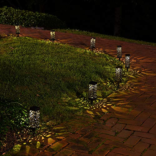 Lumabase Solar Powered Pathway/Tabletop Lights, Black, Set of 4, 63504