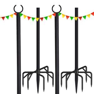 rinlain patio string lights poles for outdoors 2 pack, 100 inch heavy duty designed string light pole to use your garden, backyard, patio, wedding, party, birthday decorations
