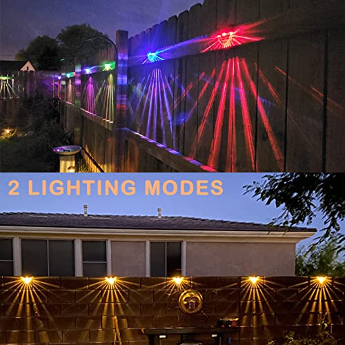 Solar Deck Lights, 6 Pack Solar Fence Step Lights Outdoor Waterproof LED Solar Fence Lights for Patio, Stairs,Yard, Garden Pathway, Step and Fences, 10 Lumens, Warm White/Color Changing Lighting