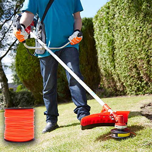 A ANLEOLIFE 5-Pound Commercial Square .105-Inch-by-1038-ft String Trimmer Line in Spool,with Bonus Line Cutter, Orange