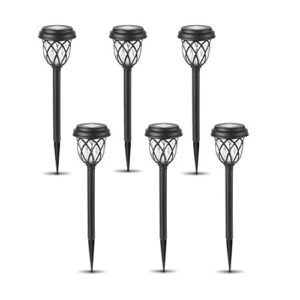 sulethe solar pathway lights outdoor, 6 pack solar powered led garden lights, waterproof landscape lighting for patio, lawn, driveway, walkway (cold white)