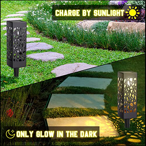 Hortsun 20 Pack Solar Pathway Lights Outdoor Modern Solar Lights Waterproof LED Path Lights Light up Walkway Landscape Lights Auto On Off for Garden Lamps for Patio, Lawn and Yard Decor