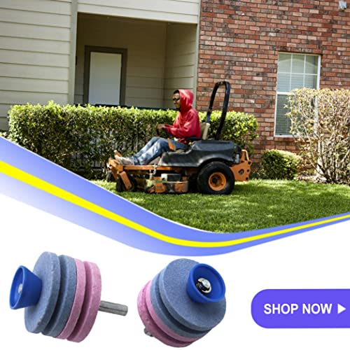 4 Layers Lawn Mower Blade Sharpener for Drill, Lawn Mower Sharpener Rotary Grinding Garden Faster Tool Hand Drill Attachment, Lawn Mower Sharpener Grinder Wheel Stone for Most Power Drill Hand Drill