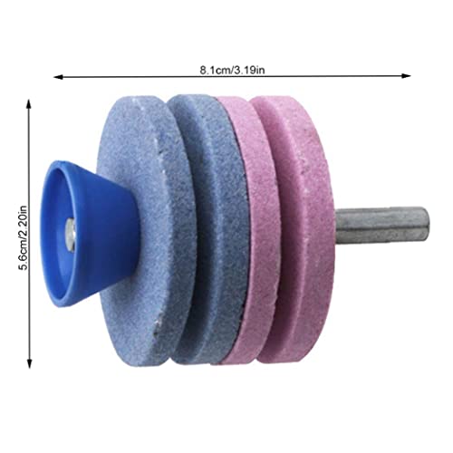 4 Layers Lawn Mower Blade Sharpener for Drill, Lawn Mower Sharpener Rotary Grinding Garden Faster Tool Hand Drill Attachment, Lawn Mower Sharpener Grinder Wheel Stone for Most Power Drill Hand Drill