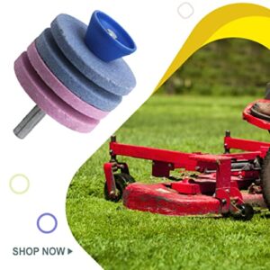 4 Layers Lawn Mower Blade Sharpener for Drill, Lawn Mower Sharpener Rotary Grinding Garden Faster Tool Hand Drill Attachment, Lawn Mower Sharpener Grinder Wheel Stone for Most Power Drill Hand Drill