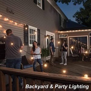 Afirst Solar Outdoor String Lights with USB Rechargeable 4 Lighting Modes Waterproof LED Patio Lights 25FT with 25 Bulbs for Backyard Garden Yard Lighting