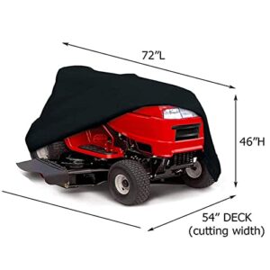 KISEER Outdoors Lawn Mower Cover Waterproof Heavy Duty 210D Polyester Oxford UV Protection Lawn Tractor Cover Fits Decks Up to 54" with Drawstring and Storage Bag