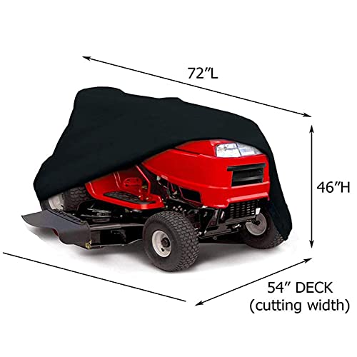 KISEER Outdoors Lawn Mower Cover Waterproof Heavy Duty 210D Polyester Oxford UV Protection Lawn Tractor Cover Fits Decks Up to 54" with Drawstring and Storage Bag