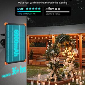 Sylsmart Solar String Lights Outdoor, 48FT with Rechargeable USB Port and Remote, Waterproof Shatterproof Vintage Edision LED S14 Bulbs, 8 Light Modes Solar Powered Patio Lights for Garden,Party