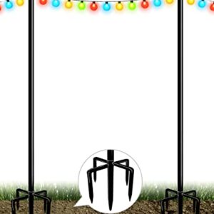 Queension 10ft Outdoor String Light Pole for Outside String Lights, Garden Lawn Metal Lighting Stand for Holiday Parties Bistro Weddings, 2pack