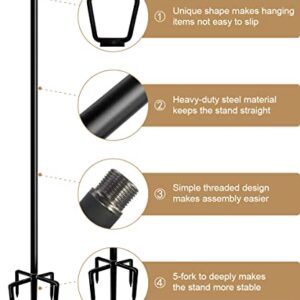 Queension 10ft Outdoor String Light Pole for Outside String Lights, Garden Lawn Metal Lighting Stand for Holiday Parties Bistro Weddings, 2pack