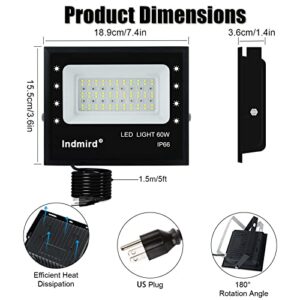 Indmird RGB Flood Light, Color Changing Floodlight, White 2700K & 16 Million Colors&Timing& Music Sync, with APP and Remote Control, for Birthday Party, Garden Lighting, Stage Lighting, Wall Display