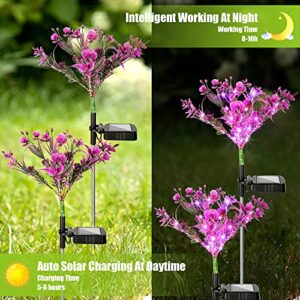 EEEkit Solar Garden Lights Outdoor Decorative, 2 Pack IP65 Waterproof Solar Phalaenopsis Flowers Stake Lights with 28 LED for Patio, Garden, Yard, Lawn, Pathway Driveway Pool Balcony Decoration