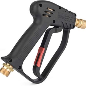 McKillans Short Pressure Washer Gun with Replacement M22 Inlet- High Pressure Water Handle with 1/4” Quick Connector Coupler - Power Washer Gun Compatible with Foam Cannon - Car Wash Foam Gun