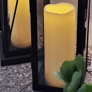 Large Outdoor Waterproof White Flameless Candles with Timer Big Battery Operated Plastic LED Pillar Candles for Garden Patio Home Wedding Party Decorations Flickering Electric Lights 3”x8” 3 Pack