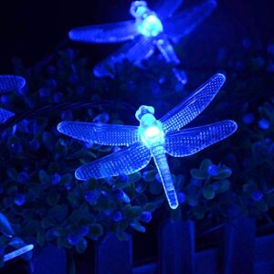 SEMILITS Solar String Light Waterproof Outdoor Fairy Lights 22Ft 30 Crystal Dragonfly LEDs for Pation,Homes,Gardens