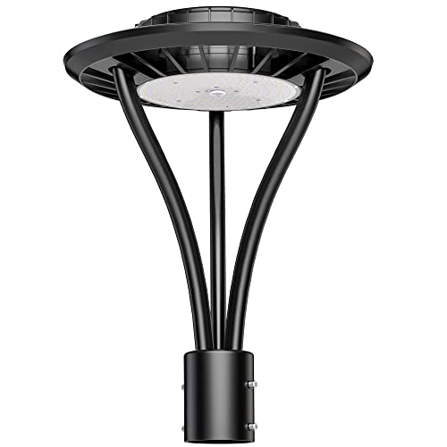 Yihuven 150W Led Post Top Light, 21000Lm(950W Equi), 5000K Daylight, IP67 Waterproof Outdoor LED Circular Area Pole Lighting Fixture for Street Garden Yard Pathway Driveway Front/Back Door