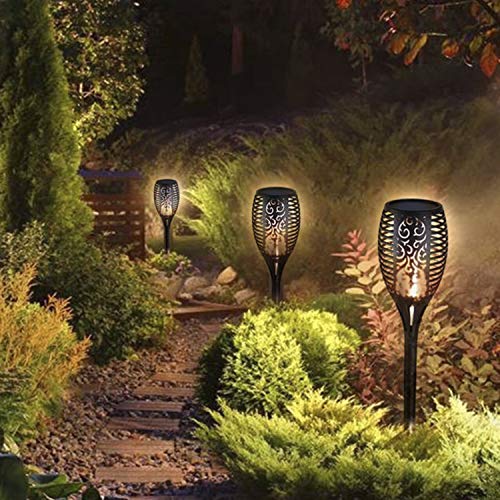 YAKii Upgraded Solar Torch Lights Waterproof Flickering Dancing Flames Outdoor Solar Torch Lights Dusk to Dawn Auto On/Off Landscape Decoration for Yard Patio Garden Porch Path Pack 1