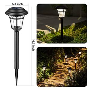 Brightown Solar Pathway Lights - 6 Pack Bright LED Solar Garden Lights, Waterproof Solar Lights Outdoor Decorative, 6LM Solar Walkway Lights for Path Yard Patio Driveway, 3000K Warm White