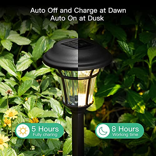 Brightown Solar Pathway Lights - 6 Pack Bright LED Solar Garden Lights, Waterproof Solar Lights Outdoor Decorative, 6LM Solar Walkway Lights for Path Yard Patio Driveway, 3000K Warm White