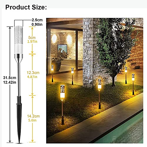 GreenClick Extendable 6 Pack LED Path Lights Super Bright 570 Lumen Garden Lights Warm White 4.8W 12V Landscape Lighting Waterproof Acrylic Bubble Outdoor Pathway Lights for Yard Patio Walkway, 2700K
