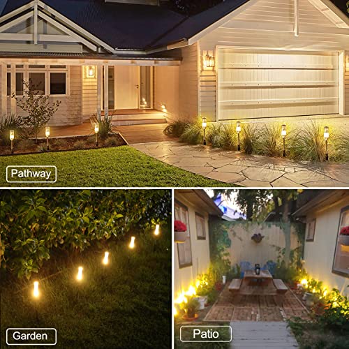 GreenClick Extendable 6 Pack LED Path Lights Super Bright 570 Lumen Garden Lights Warm White 4.8W 12V Landscape Lighting Waterproof Acrylic Bubble Outdoor Pathway Lights for Yard Patio Walkway, 2700K