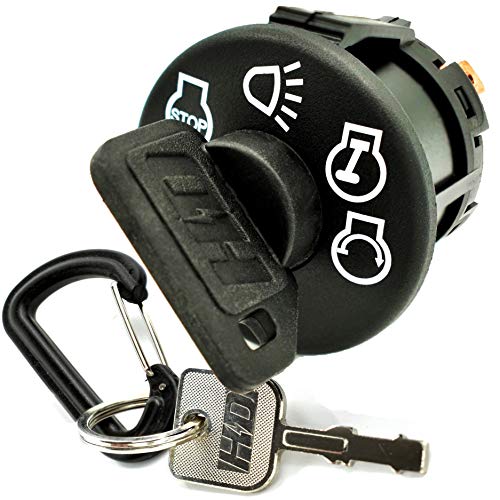 HD Switch Starter Ignition Switch Replaces Husqvarna Jonsered AYP Craftsman Dixon 539107541 107541 583068901 - Includes 1 Umbrella & 1 Steel Key & Free Carabiner