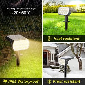 Solar Spot Lights Outdoor Waterproof IP65, [8 Pack/52 LED] 2-in-1 Solar Landscaping Spotlights, 3 Lighting Modes Solar Powered Garden Flood Light for Patio Pathway Driveway Pool Yard(Warm White)