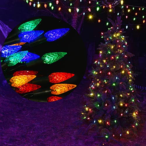 2 Pack 50Led Solar Outdoor Christmas Decorations, 8 Modes Strawberry String Lights with Remote,Christmas Fairy Lights Solar Operated Waterproof for Garden, Yard, Party, Christmas Tree Decorations