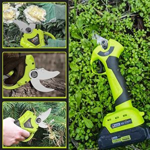 CUPLES 50mm/1.96" Electric Pruning Shears, Cordless Rechargeable Garden Tree Branch Pruner, 2 Lithium Battery, 2 Blades Portable Pruning Shears 7-8 Working Hours