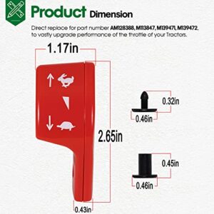 Upgraded AM128388 Throttle Control Knob & Hardware Kit Fits for John Deere 415 425 445 455 Lawn & Garden Tractors, Replaces OEM #AM128388 M113847 M139471 M139472, 3 pcs